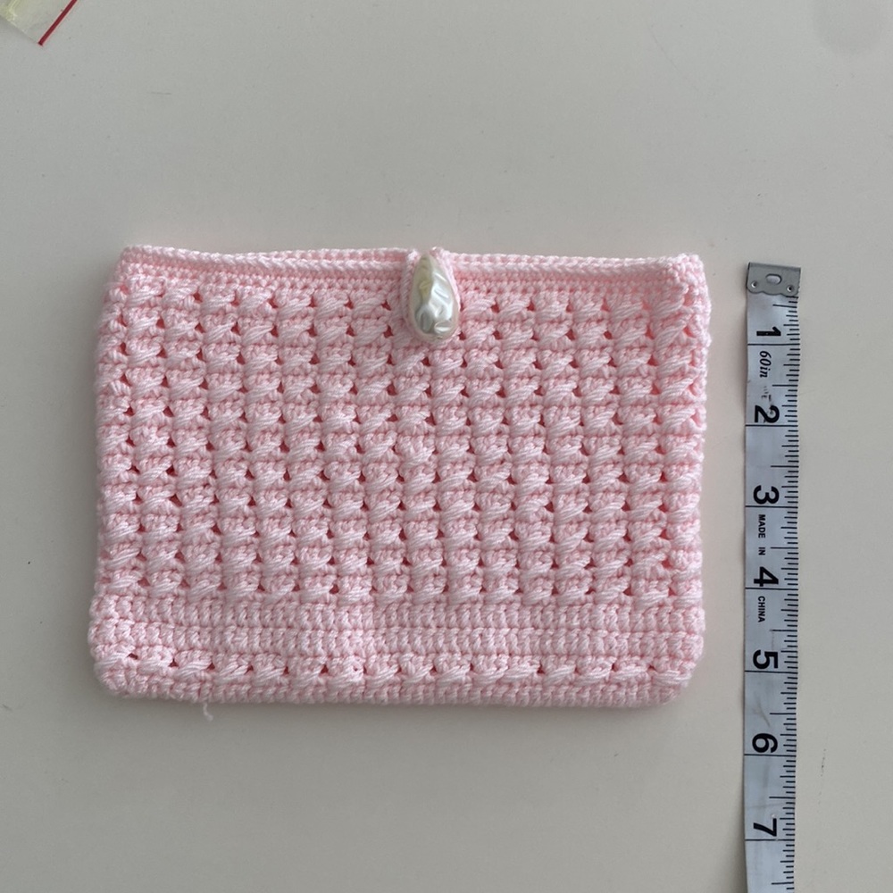 Baby Pink Crochet bag- wallet - Picture 3 of 8